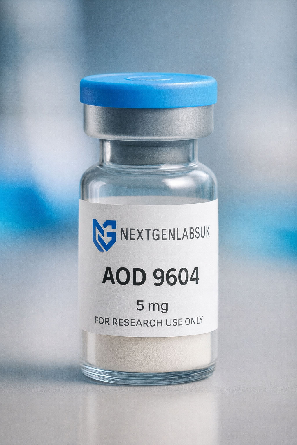 AOD 9604 research peptide 5mg lyophilised powder vial
