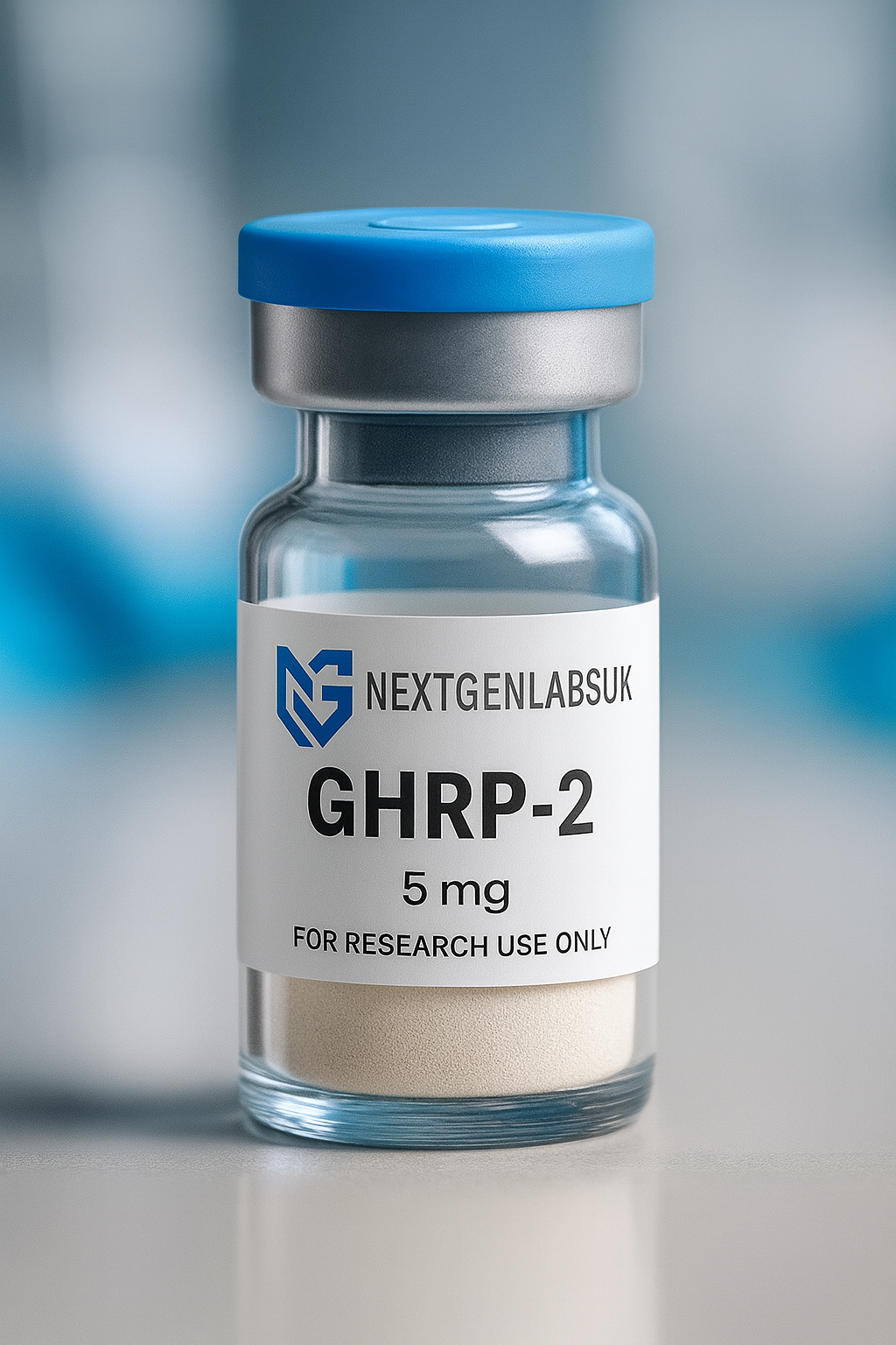 GHRP-2 peptide 5mg research grade lyophilised powder vial