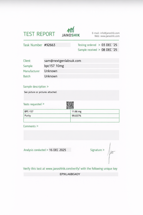 BPC-157 (10mg) Research Peptide - Laboratory Use Only BPC-157 (10mg) Research Peptide - Laboratory Use Only